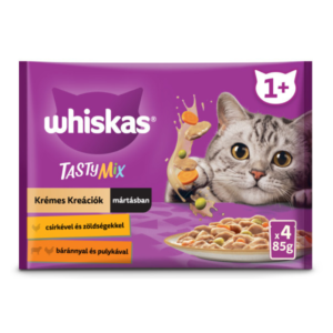 Whiskas Tasty Mix Creamy Creations vegyes válogatás mártásban 4x85g