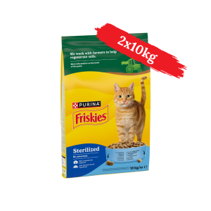 Friskies Ivartalanított Lazacos száraz macskaeledel 2x10kg