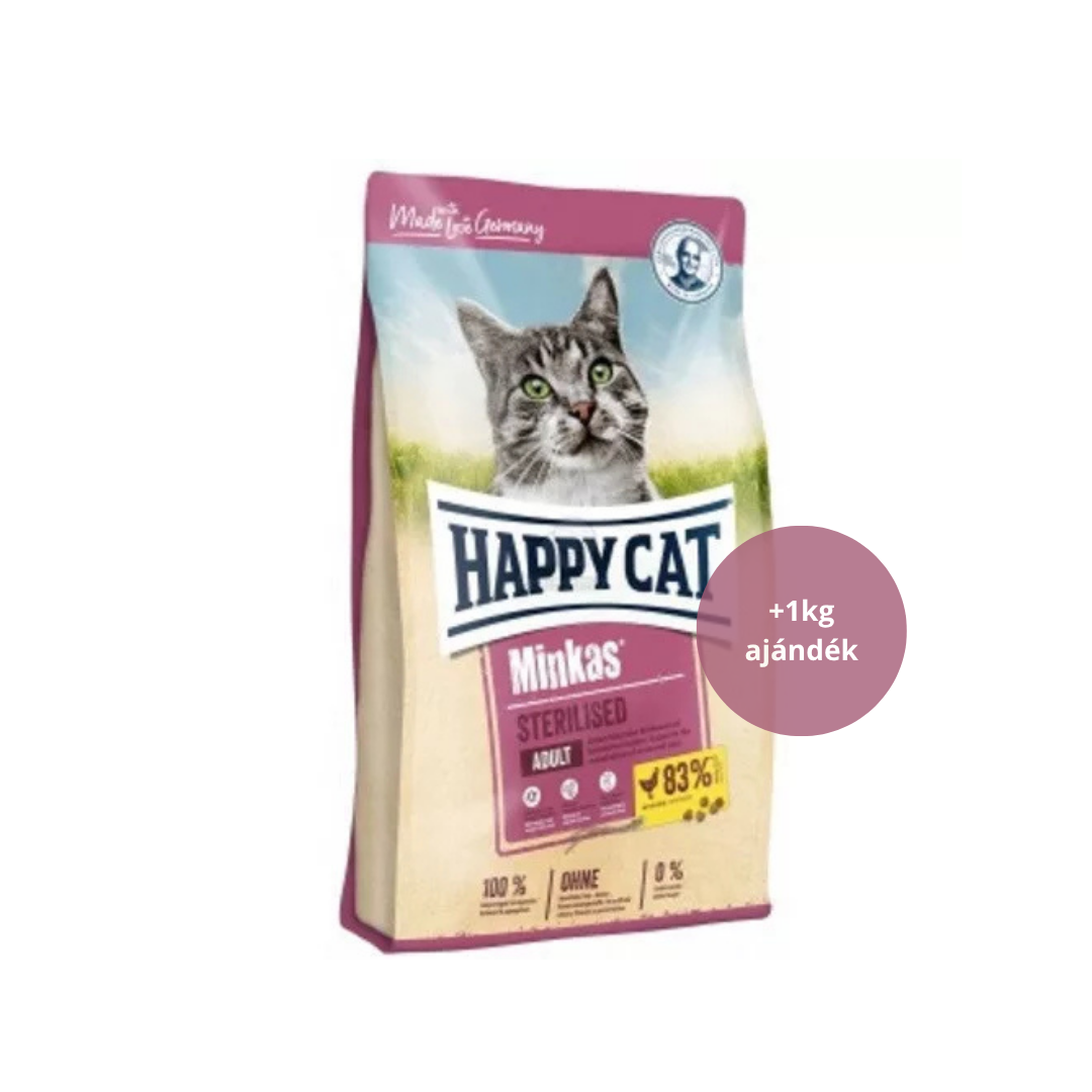 Happy cat minkas steril csirke 9+1kg
