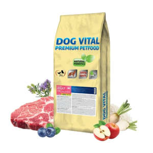 Dog Vital szárazeledel sertés, alma és áfonya ízesítésben felnőtt kistetsű kutyáknak 12+2kg