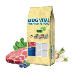 Dog Vital Top Energy szárazeledel sertés, spenót és áfonya ízesítésben felnőtt kutyáknak 12+2kg