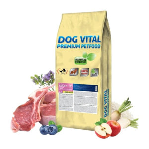 Dog Vital szárazeledel bárány, alma és áfonya ízesítésben felnőtt kistetsű kutyáknak 12+2kg